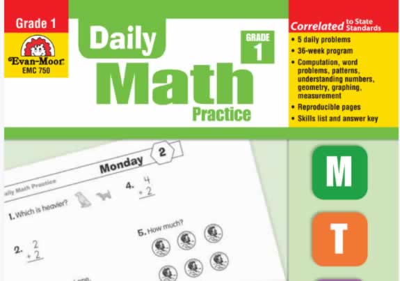 美国加州教辅：evan Moor数学每日练习册《daily Math Practice》g1 G6 Pdf